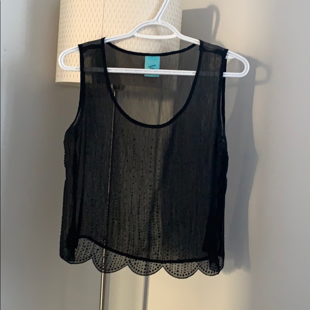 Black see through loose tank